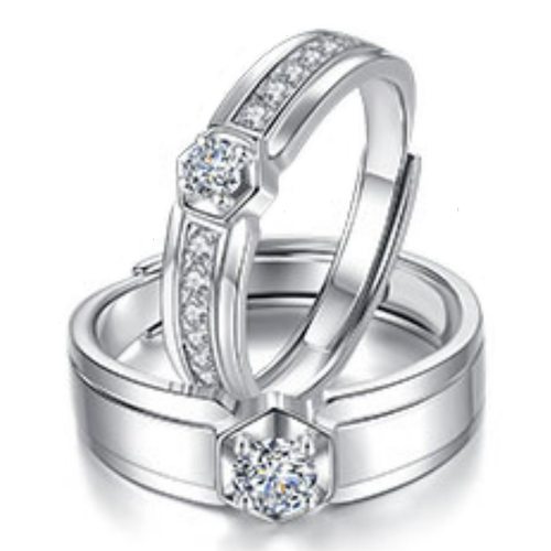 钻石之乡河南商丘热卖倾城之恋六边形情侣戒指 轻巧简约仿莫a2857