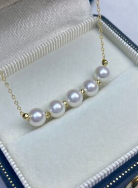 天然淡水珍珠正圆基本无暇项链女锁骨颈链高级简约S925银万a2841