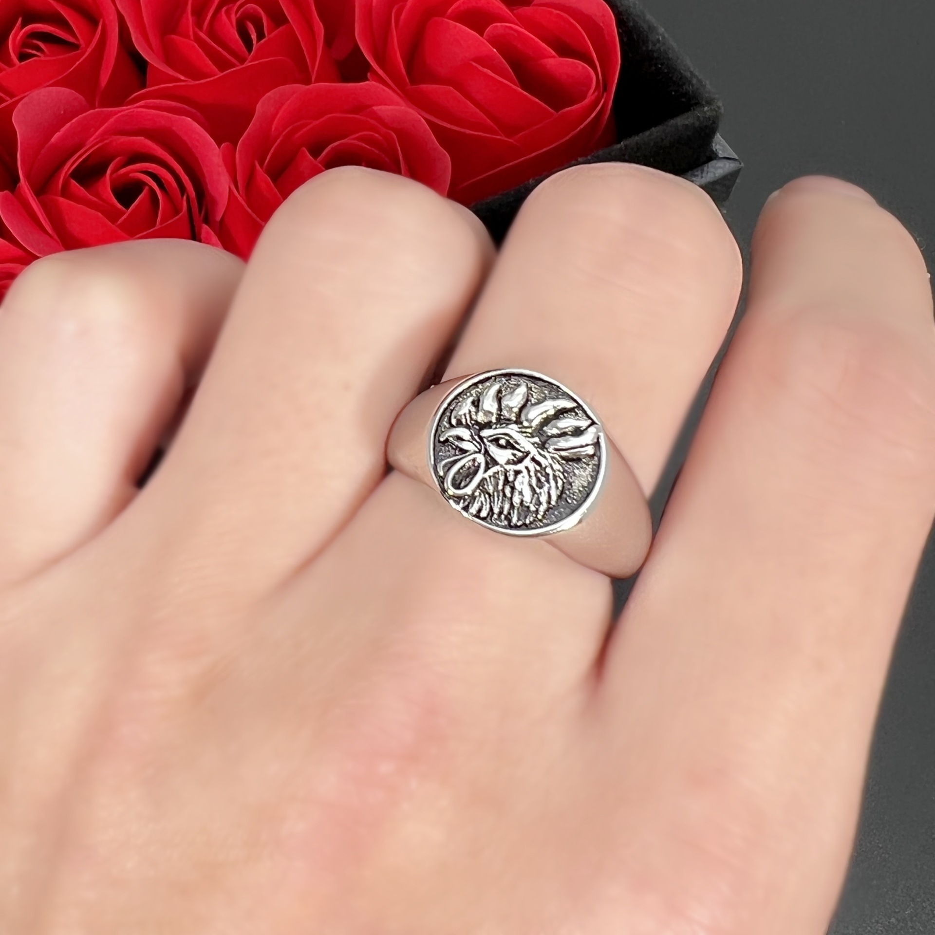 钻石之乡河南柘城河南人工钻石欧美wish热卖雄鸡戒指环 复古泰银