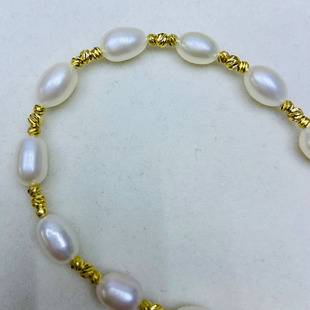 诸暨天然淡水养殖无核强光细微暇米型5.5-6.5mm珍珠简约手链a2892