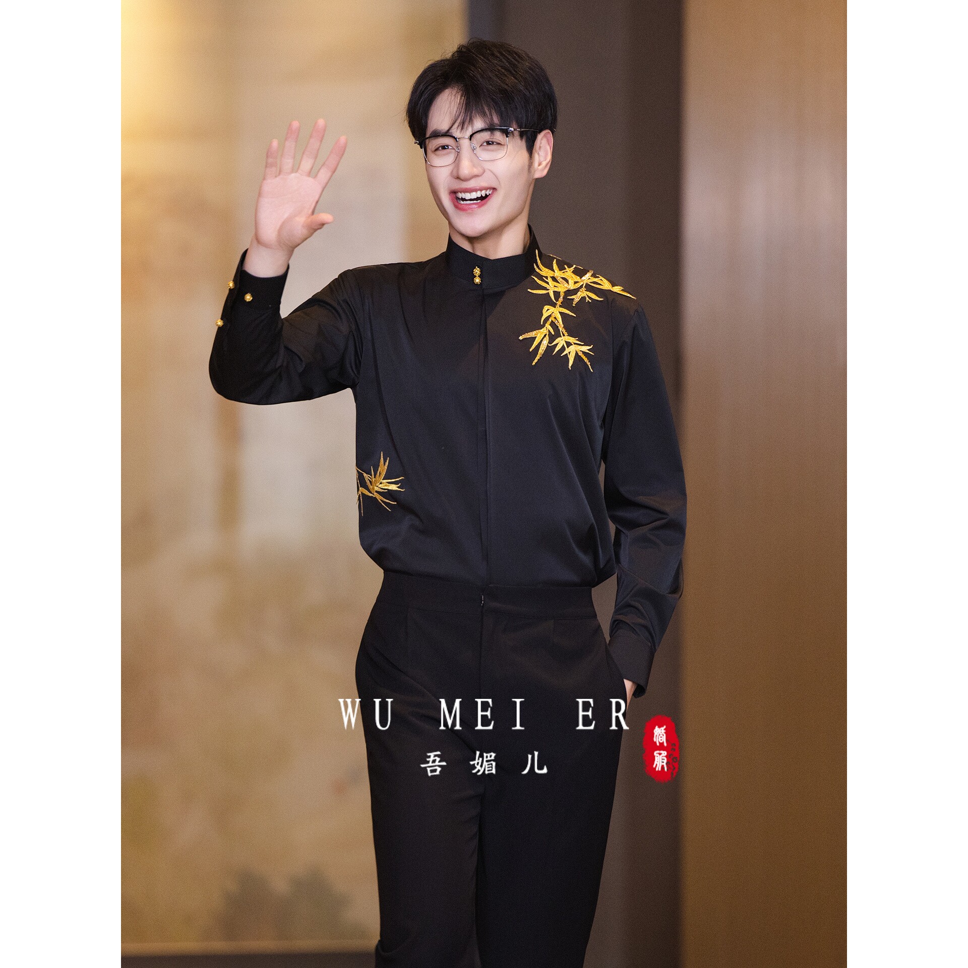 新中式2026新款订婚男装衬衫礼服男士国风结婚新郎立领西装a4967