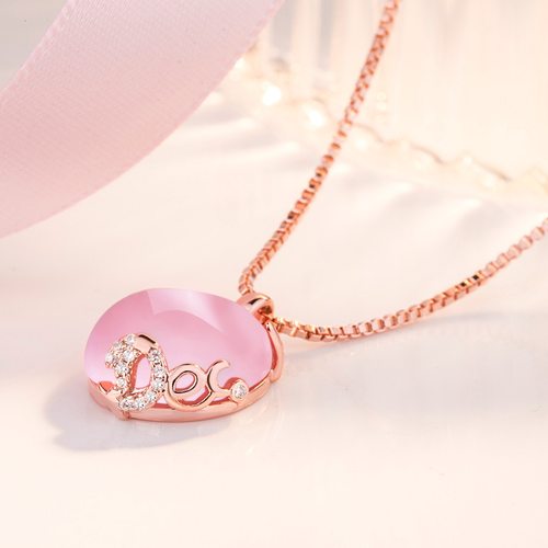 钻石之乡河南商丘圣诞节平安果玫瑰金芙蓉石粉晶苹果项链吊a0139