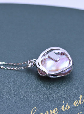 天然淡水珍珠强光炫彩白色巴洛克14K注金时尚项链戒指耳钉套a5019