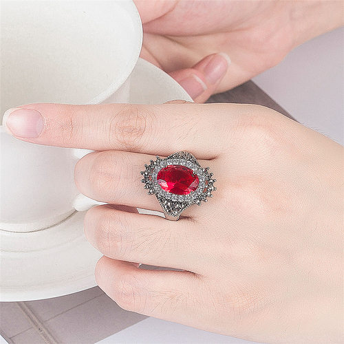 钻石之乡河南商丘金嘉华热卖银饰品复古泰银蓝宝石戒指红石a2618