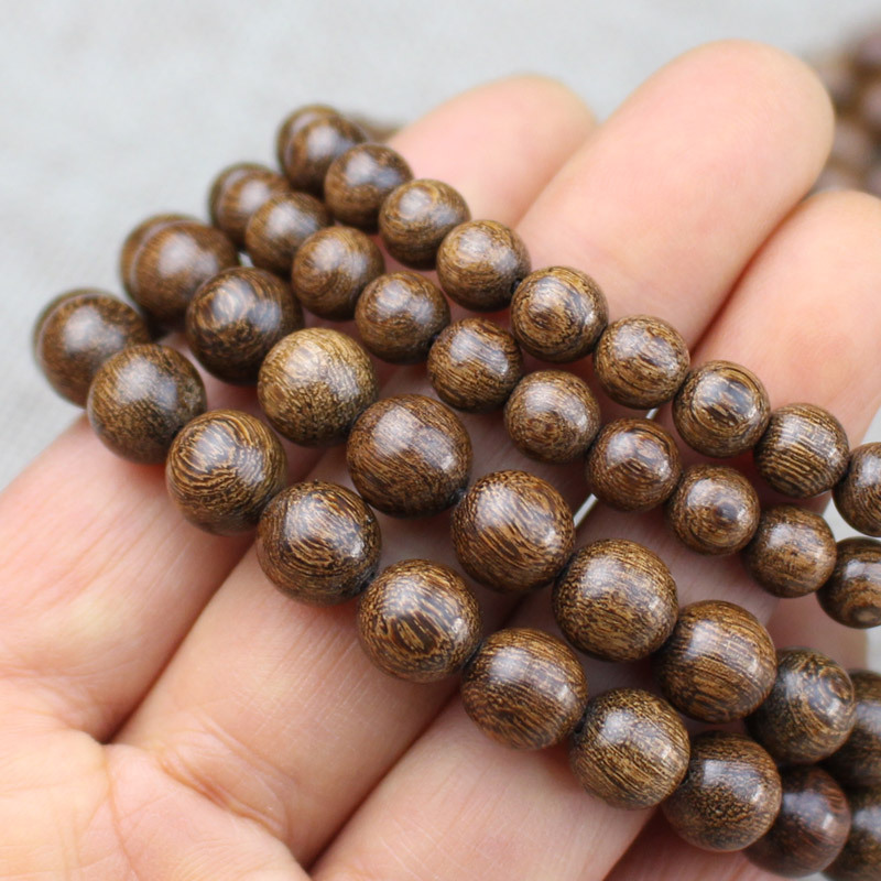 菩提之乡中国海南金丝檀木手串108颗8MM佛珠手串小孔顺纹文玩男女