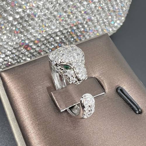 钻石之乡河南商丘动物豹子戒指 气质狂野豹头镀银铜戒指女士a2624