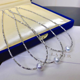 天然淡水珍珠项链小红书爆款S925银碎银子强光吊坠手链直播a2854