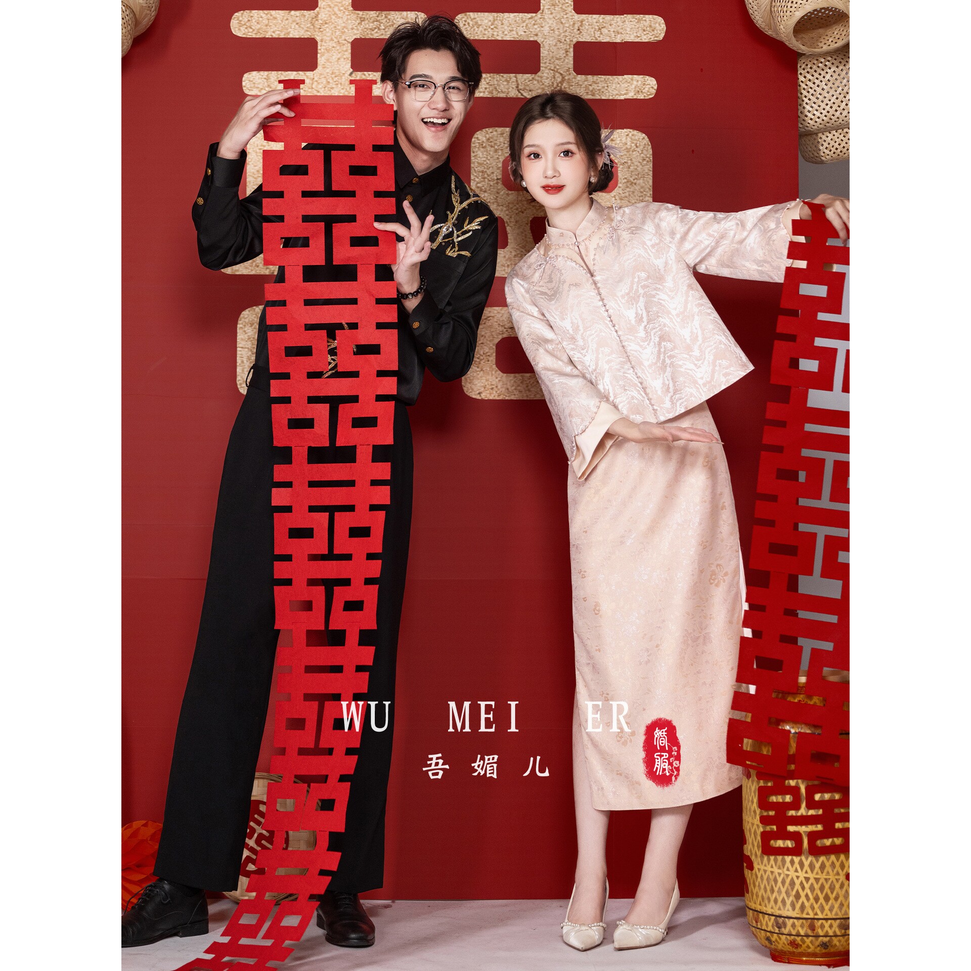 新中式粉色订婚礼服2026新款敬酒服小个子旗袍两件套结婚礼a4846