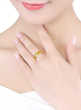 钻石之乡河南商丘简约光面情侣订婚戒指 开口明亮圆滑加厚电a2571