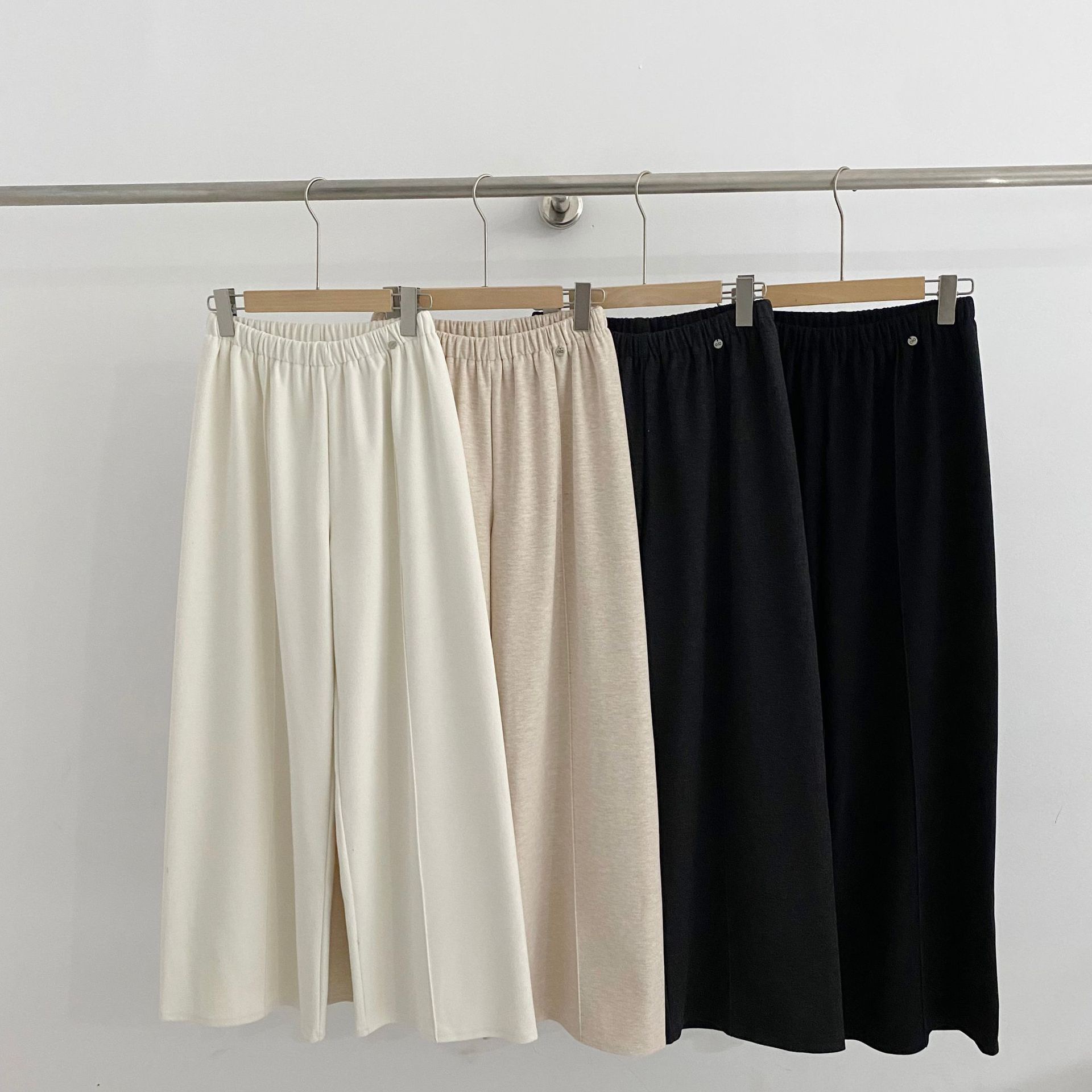 2025秋冬新款百搭显瘦高腰直筒小个子休闲垂感长裤女通勤阔腿裤厚