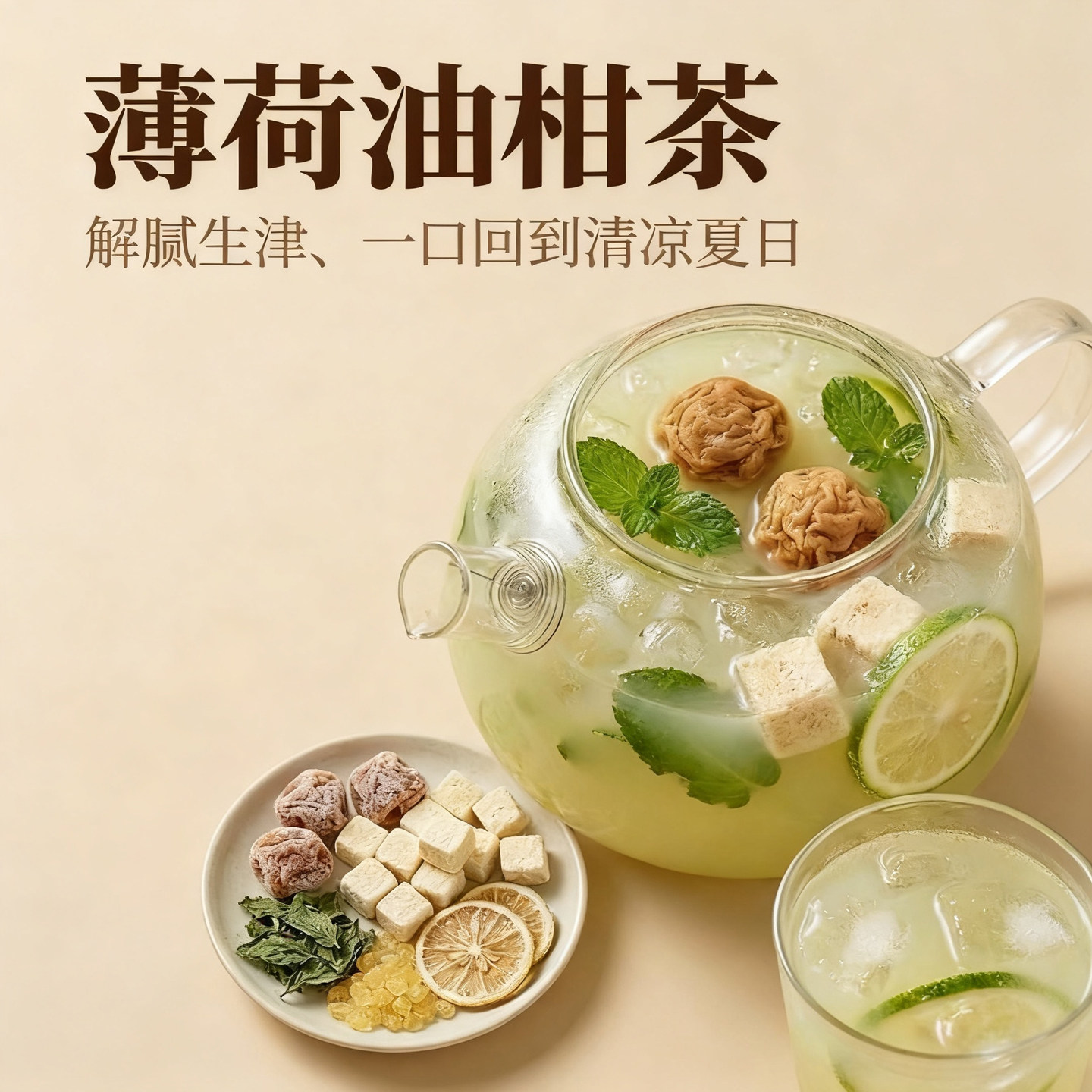 话梅油柑薄荷茶官方旗舰店正品青柠檬泡水喝独立小包冷泡水果茶包