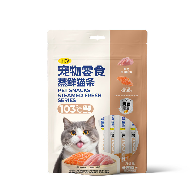 KKV宠物零食条条蒸鲜系列猫条宠物零食营养条成猫幼猫湿粮图片