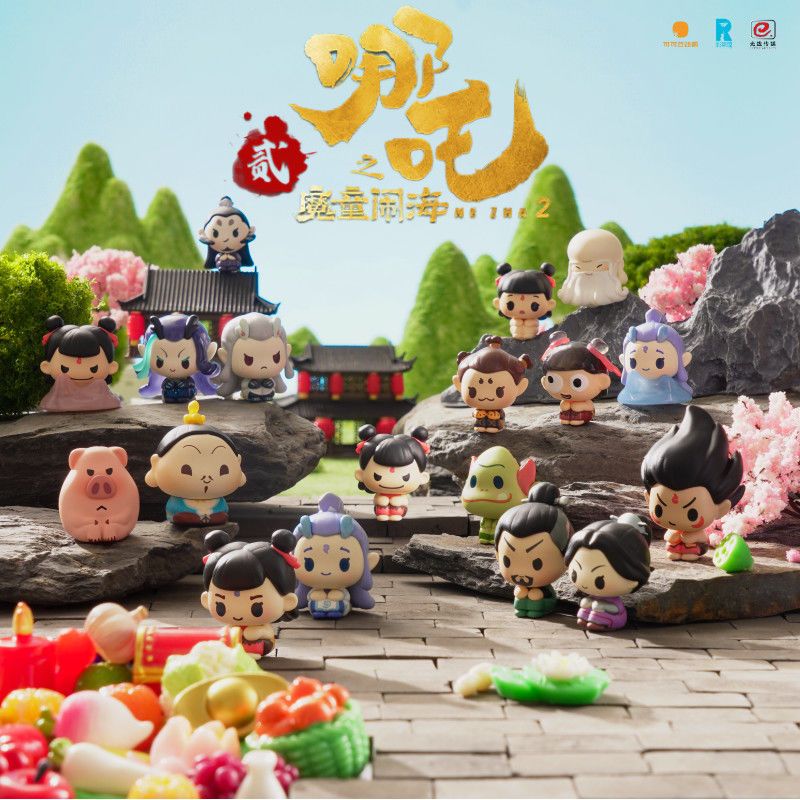 KKV新品哪吒之魔童闹海排排坐系列盲袋迷你萌粒敖丙玩具公仔摆件图片