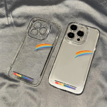 一抹彩虹适用小米手机壳米14/13/11/10pro透明红米k60e个性K40硅胶k50至尊简约note12/11T/9/8pro防摔男女