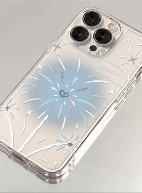 圣诞树烟花适用华为荣耀70/80手机壳透明mate40/30/20少女硅胶p60/50防摔nova11/10/9/5小清新荣耀畅玩40plus