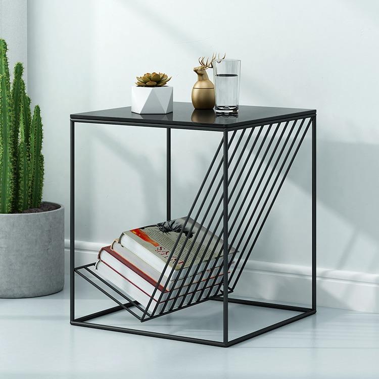 北欧茶几铁艺床头柜边柜现代简约简易正方形茶几