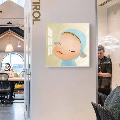 奈良美智装饰画女孩房间日式墙面挂画儿童房女童卧室创意卡通壁画