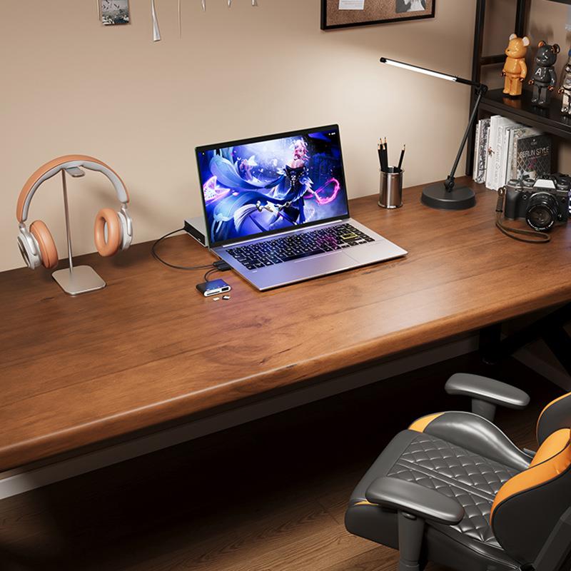 实木大板电脑桌新款台式家用卧室可定书桌写字台办公桌电竞长桌x&