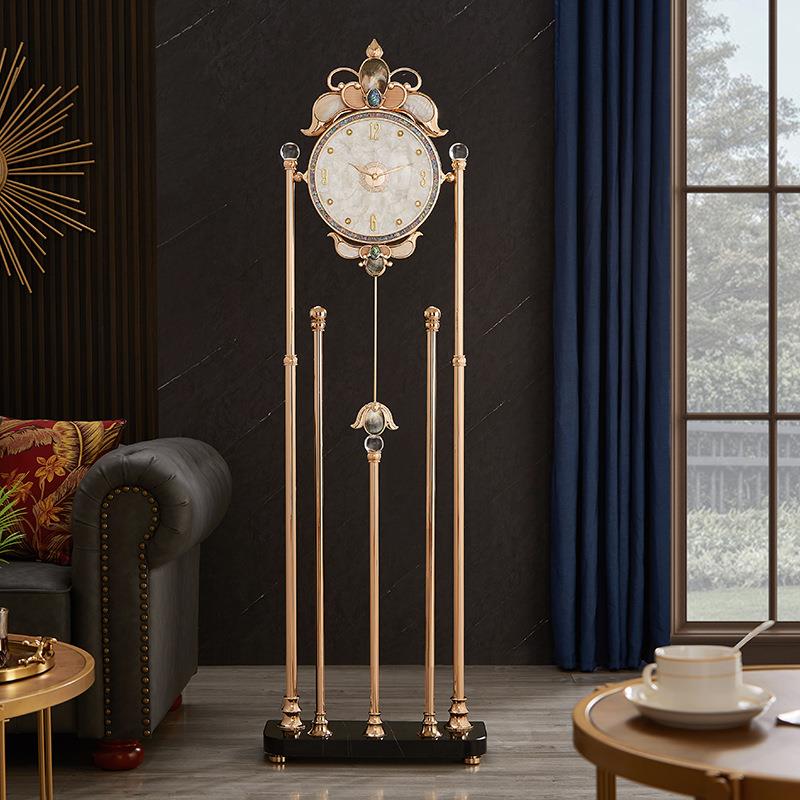 轻奢落地钟家用客厅立钟高档大座钟别墅现代创意钟表静音石英坐钟
