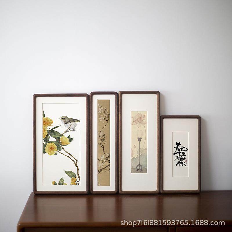 北美黑胡桃挂画实木字画框高级感摆台长条装裱相框柚木,家装灯饰光源,其它灯具灯饰,淘宝优惠券,粉丝福利购,淘宝优惠卷