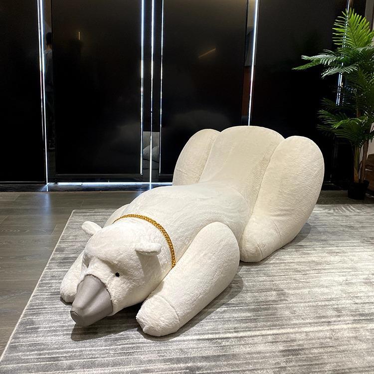 意大利设计师意式懒人网红北极大白熊翘臀沙发别墅异形创意单人椅