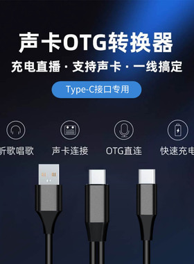 直播otg声卡线 适用苹果转typec安卓华为手机充电 音频录音数据线