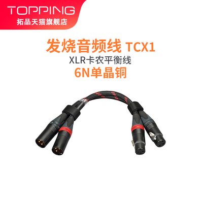 TOPPING拓品TCX1发烧级6N单晶铜功放解码器XLR平衡夹线 线钉侬头