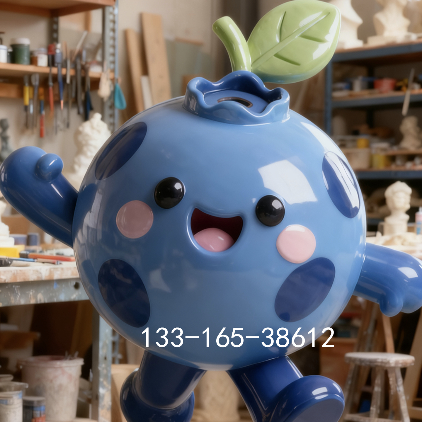 产业文化景观仿真蓝莓卡通公仔雕塑定制园区大型水果精灵娃娃模型