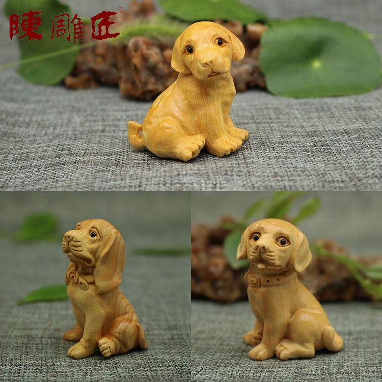 陈雕匠乐清黄杨木雕十二生肖摆件包邮龙马鸡动物圆雕工艺品摆饰狗