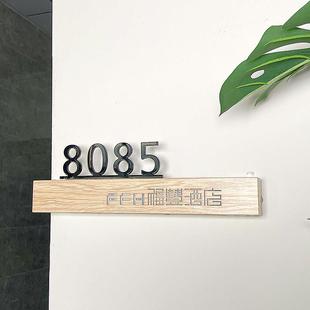 酒店门牌号发光字门头招牌不锈钢精工字展示牌创意广告牌定做