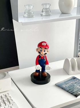 装饰饰品创意礼品超级马里奥手机支架游戏控制器站办公桌入口饰品