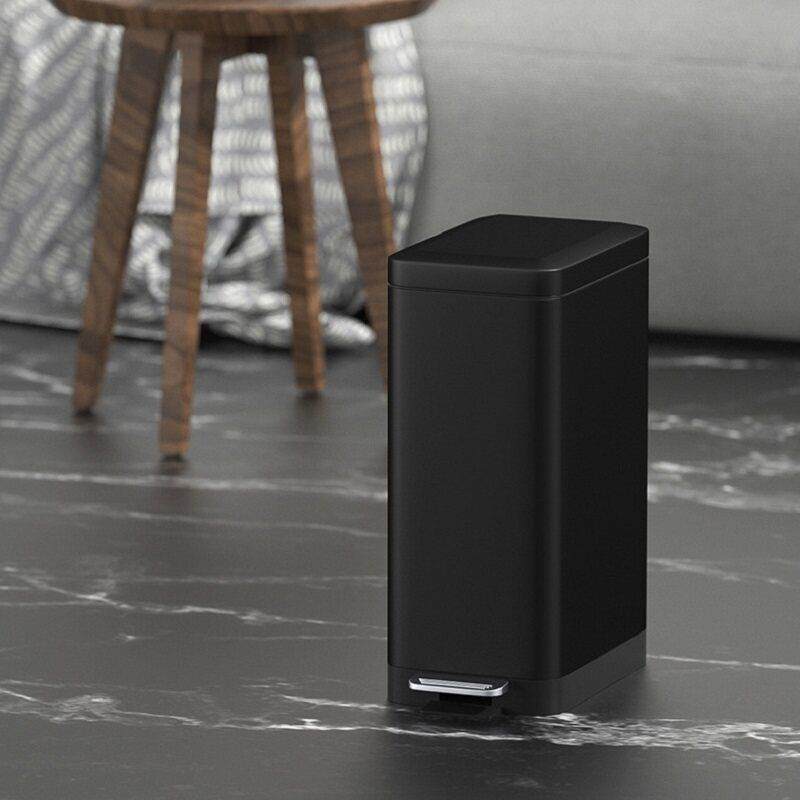 轻奢脚踏不锈钢垃圾桶夹缝家用厕所客厅厨房办公室化妆室带盖子房
