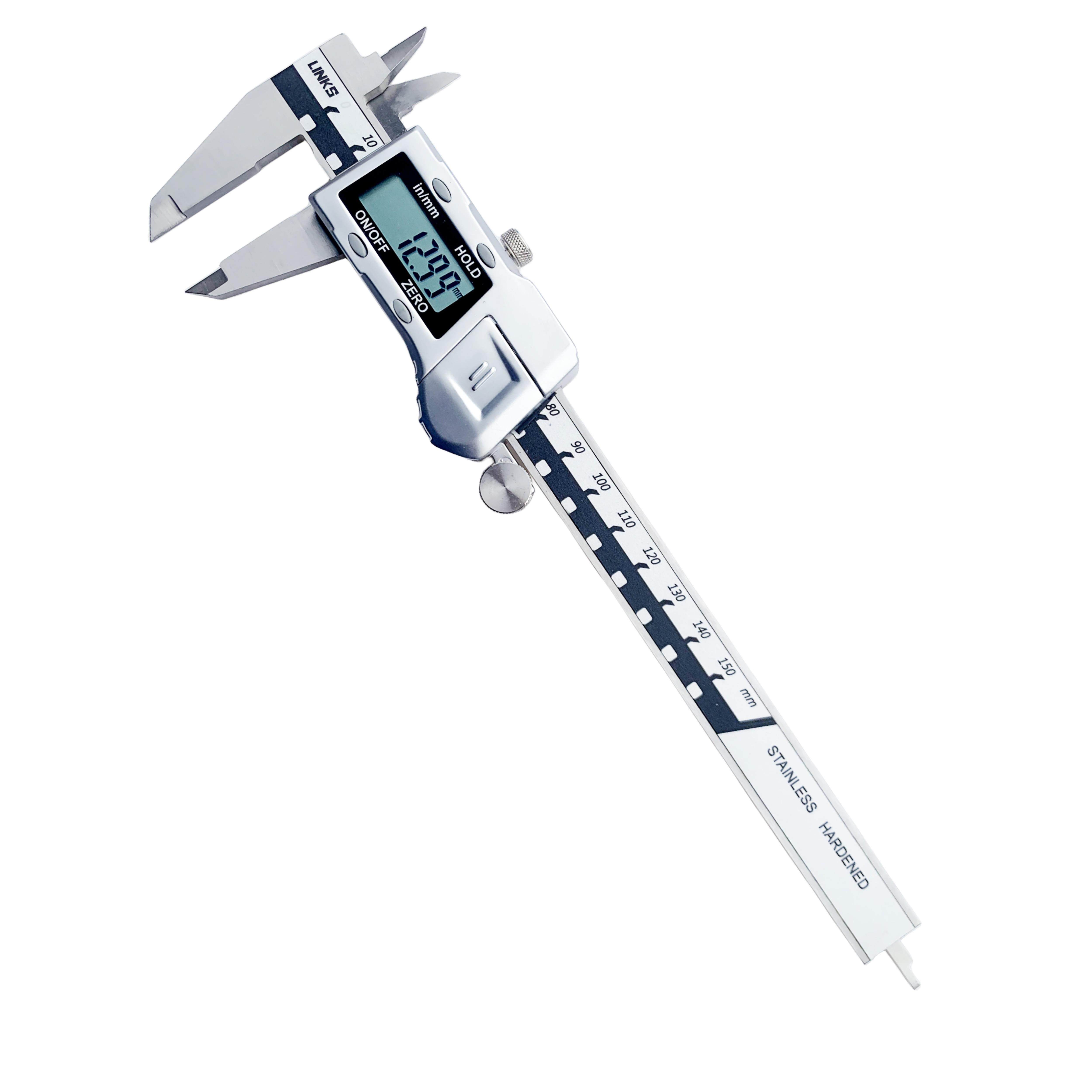 哈量数显电子机械哈工不锈钢游标卡尺厚度高精度工业级金属壳电池