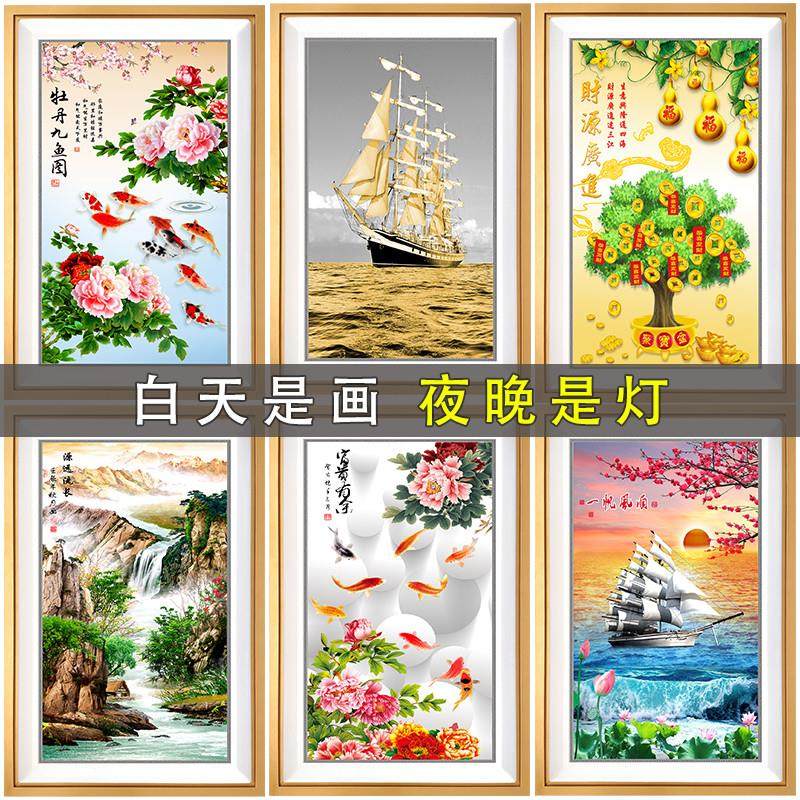 楼梯壁灯壁画灯现代新中式带画壁灯客厅卧室走廊过道创意画灯超薄