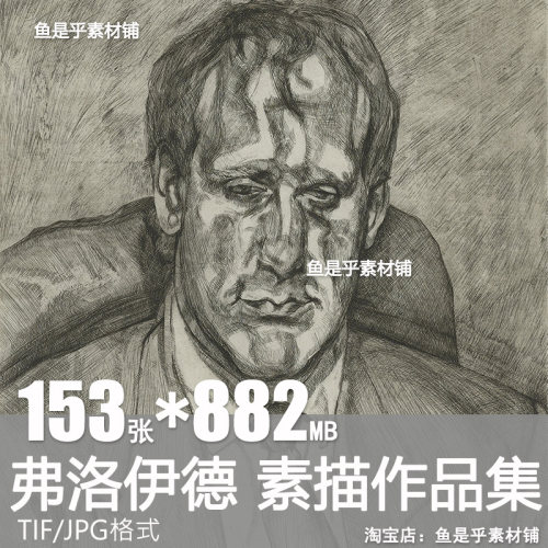 卢西安弗洛伊德素描作品集Lucian Freud素描版画高清电子素材图片