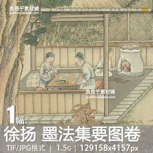 徐扬墨法集要图卷清代油烟墨制造流程方法参考高清电子版图片素材