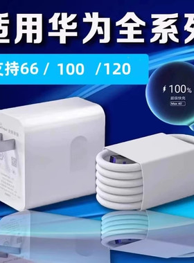华为120原装充电器超级快充Mate50/40/40e/P40Pro/30/20/Nova7/se/6/5荣耀30s/V20/X40i手机原装快充线君博锐