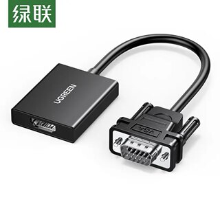 ￼￼绿联VGA转HDMI转换器线配USB-C供电线+音频线1米CM513-50945