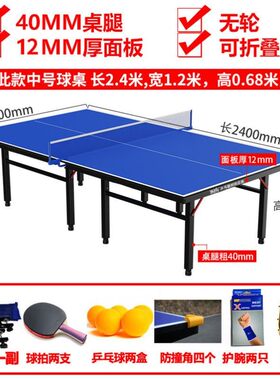东历家用折叠移动式乒乓球桌 可升降高度标准尺寸兵乓球台