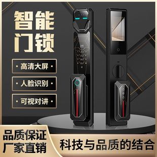 锁 智能锁家用防盗门3D人脸识别智能锁可视猫眼涂鸦密码