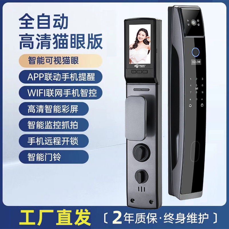 全自动指纹锁家用防盗门人脸识别