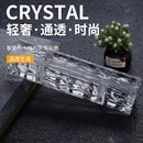 方形磨砂水晶砖长条实心玻璃砖 热熔透明冰纹穿孔售楼部隔断墙