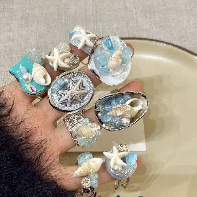 海螺海星女个性戒指度假风百搭