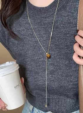 轻奢百搭14真金电镀美拉德锁骨