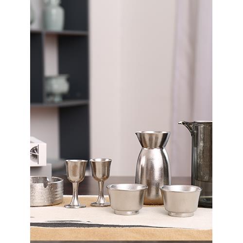 纯钛烟灰缸纯钛泡茶器钛金属分酒器套装高端酒杯礼品定制促销礼盒