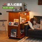 觅墨实木岩板咖啡吧台柜桌厨房岛台斗柜隔断收纳柜小户型餐柜