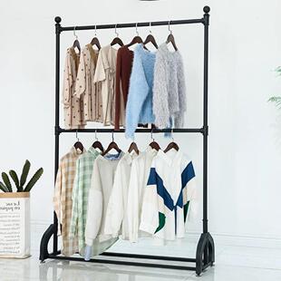 铁艺女装店衣架服装展示架落地式双层婚纱架可调节挂衣服陈列货架