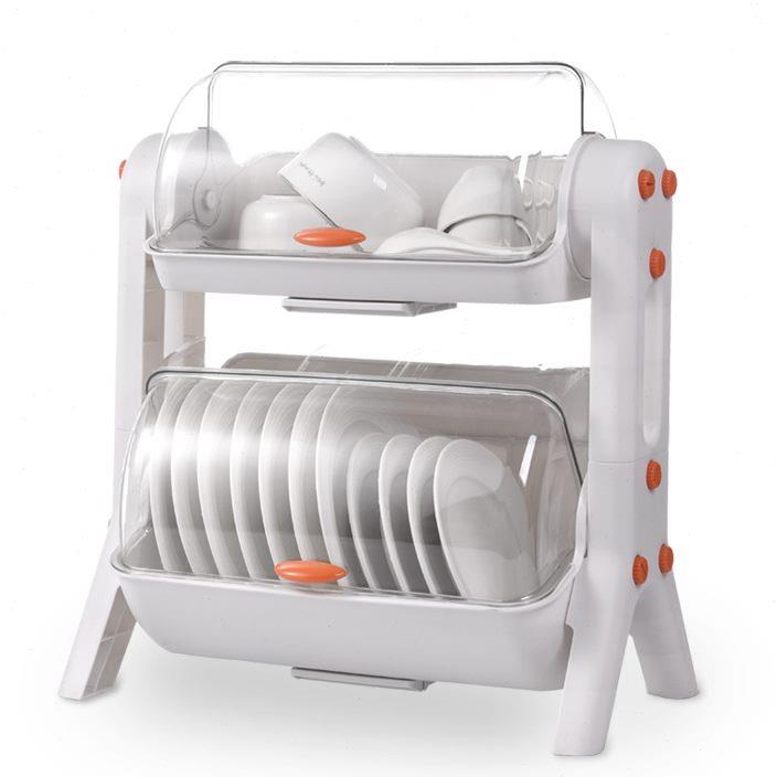 1碗柜洗碗池家用厨房碗架沥水餐具碗筷收纳盒多功能碗碟带盖置物