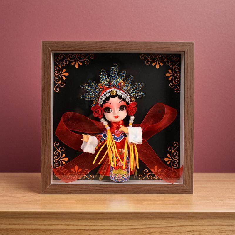 北京绢人娃娃戏曲京剧人物摆件相框壁饰挂件中国风特色送老外礼品,家居饰品,装饰摆件,淘宝优惠券,粉丝福利购,淘宝优惠卷