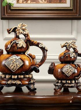 新中式复古聚财旺财招财大号镇宅葫芦客厅隔断酒柜家居摆件装饰品